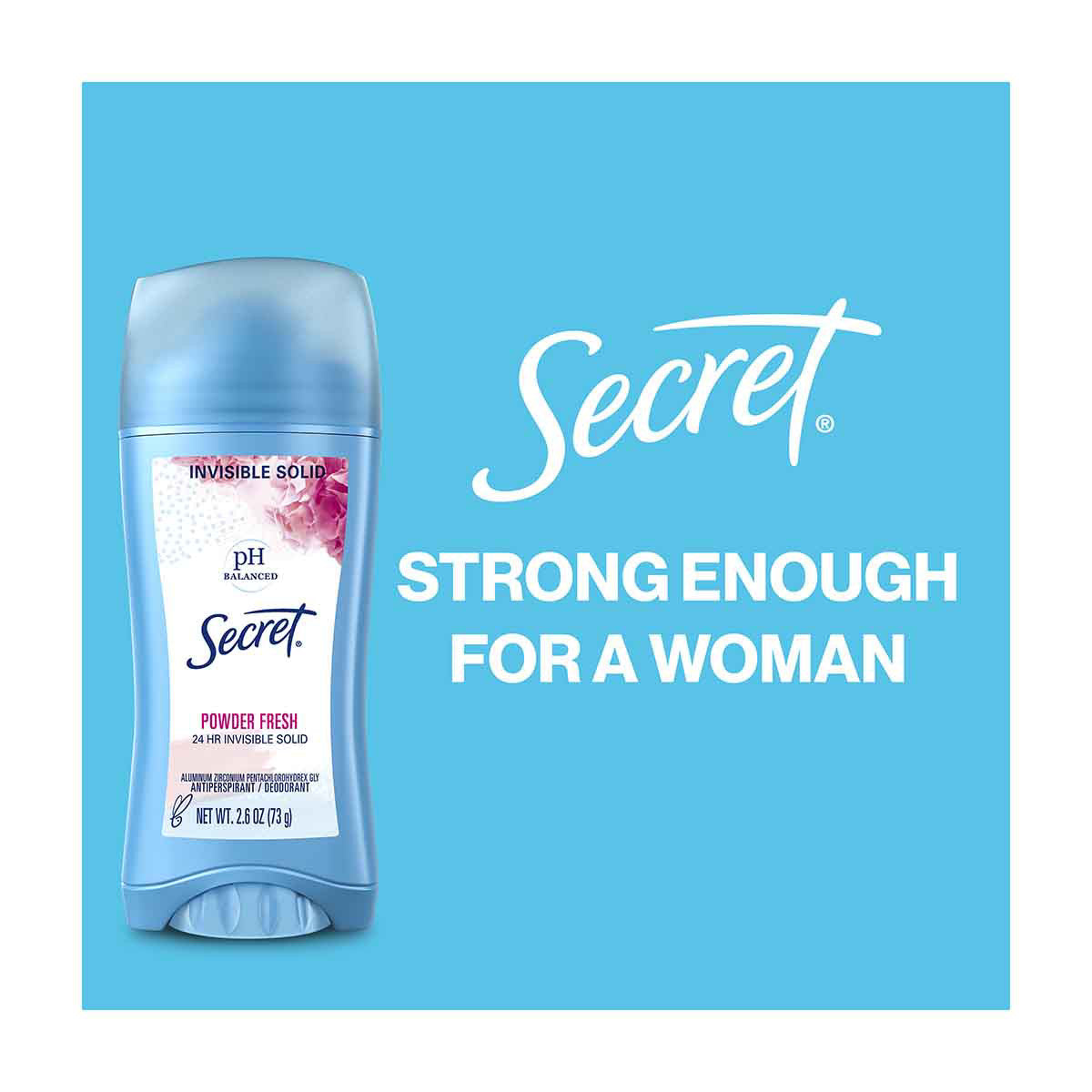 Secret Invisible Solid Antiperspirant and Deodorant, Shower Fresh, 2.6 oz each, 2 ct