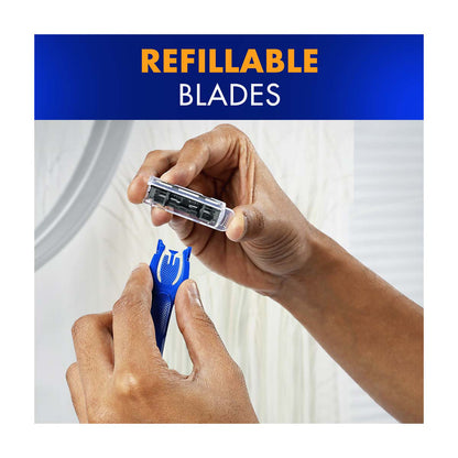 Gillette Sensor3 Refillable Razor for Men, Includes 1 Shaving Razor Handle and 4 Razor Blade Refills