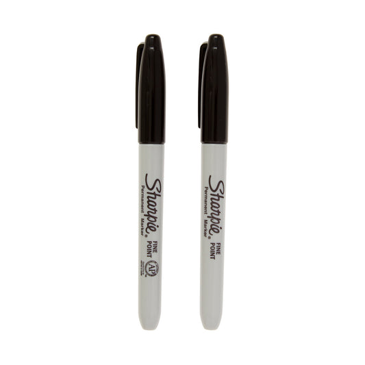 Sharpie Fine Point Permanent Black Markers, Pack of 2