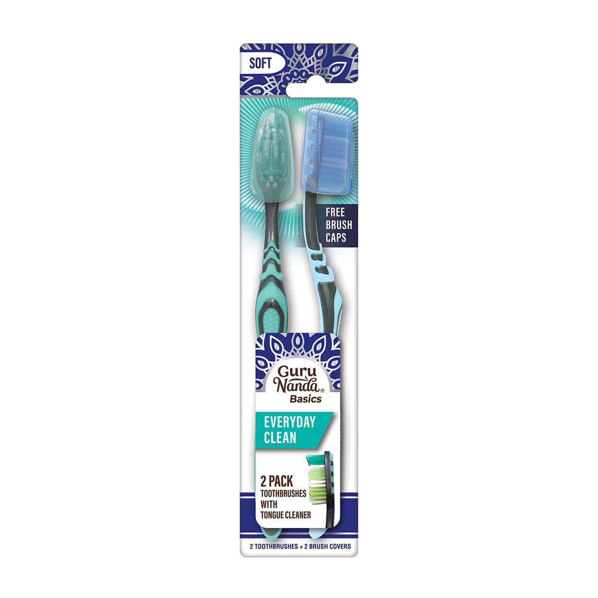 Guru Nanda Basics Everyday Clean Toothbrushes, Soft, 2 pk