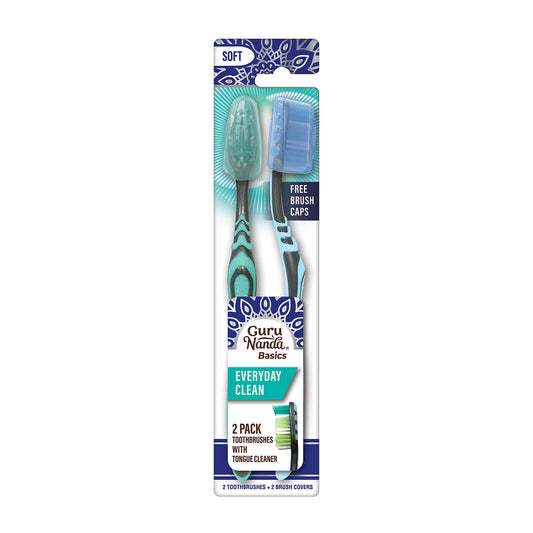 Guru Nanda Basics Everyday Clean Toothbrushes, Soft, 2 pk