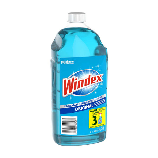 Windex Glass Cleaner Refill, Original Blue, 2 Liters