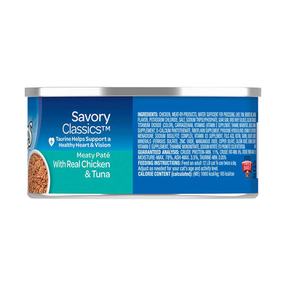 9Lives Meaty Paté With Real Chicken & Tuna Wet Cat Food, 5.5 oz