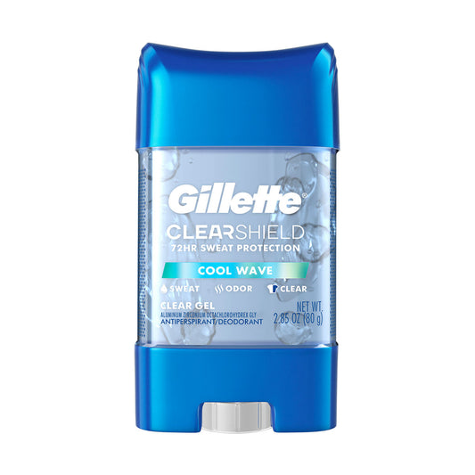 Gillette Antiperspirant and Deodorant for Men, Clear Gel, Cool Wave, 2.85oz