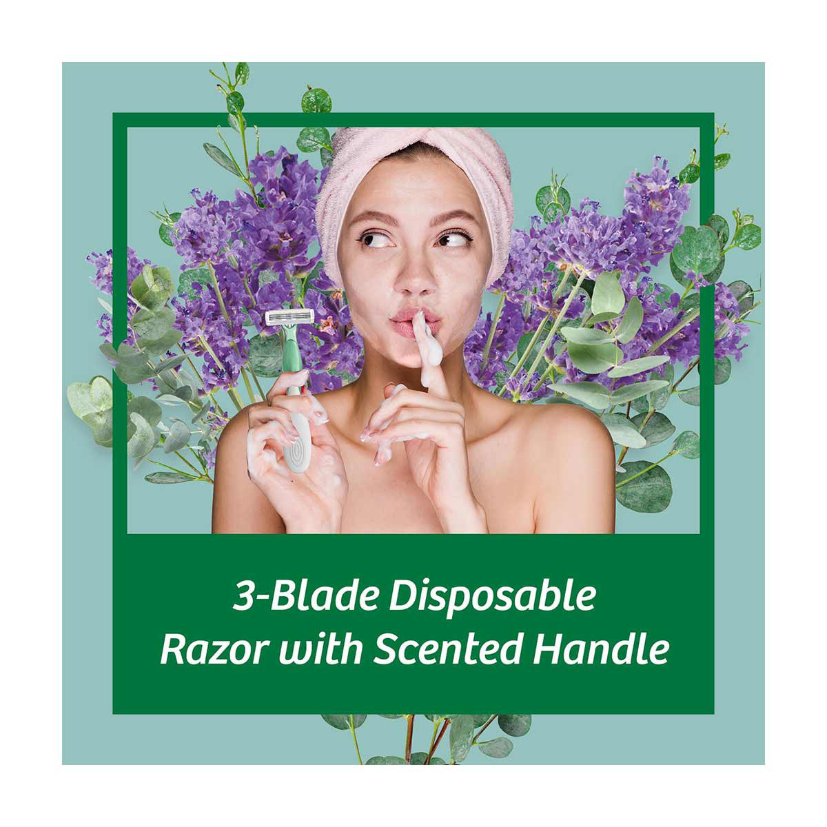 BIC Soleil Escape Women's Disposable Razors With 3 Blades - Lavender & Eucalyptus, 4 ct