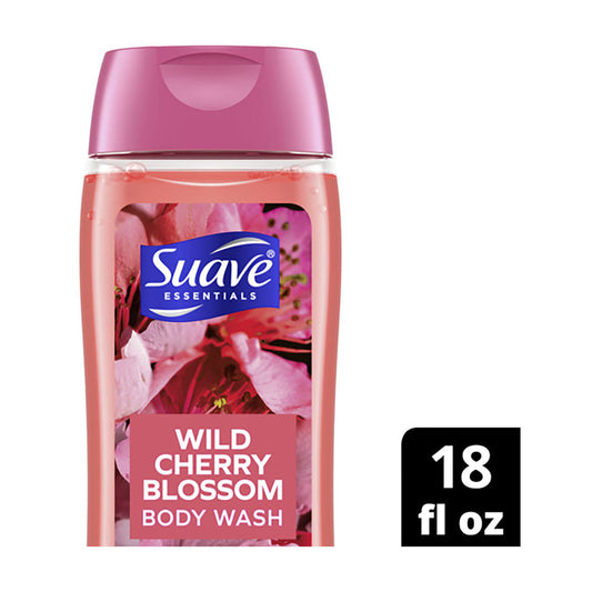 Suave Essentials Body Wash, Wild Cherry Blossom, 18 fl oz