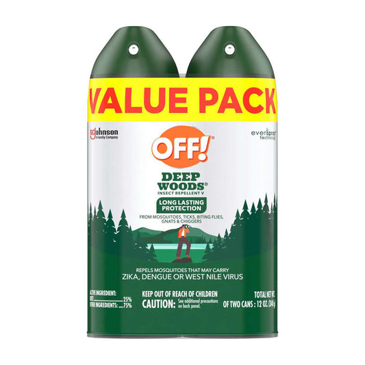 OFF! Deep Woods Insect Repellent V, Up to 8 Hours of Mosquito Protection, 6 oz, 2 Count