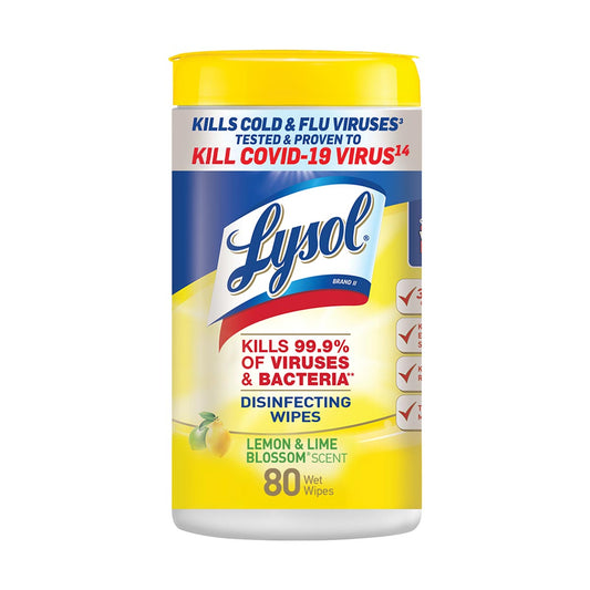 Lysol Disinfectant Wipes, Lemon and Lime Blossom, 80 ct