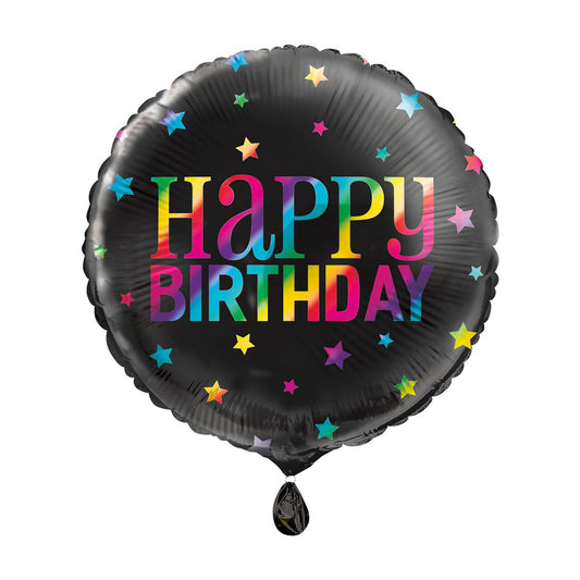18" Foil Rainbow "Happy Birthday" Balloon