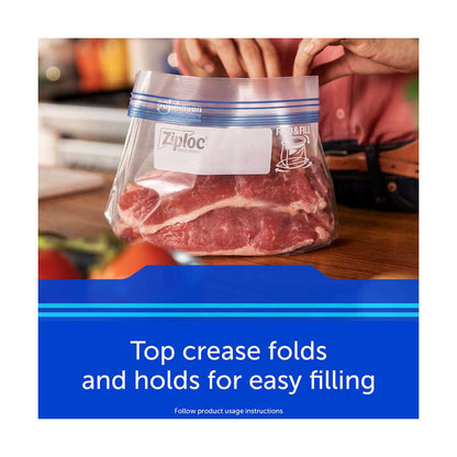 ZiplocÂ® Brand Freezer Bags with New Stay Open Design, Quart, 48 ct