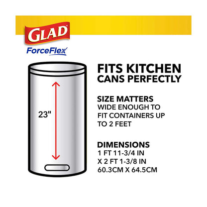 Glad ForceFlex Drawstring Tall Kitchen Scented Trash Bags, 13 gal - 22 ct