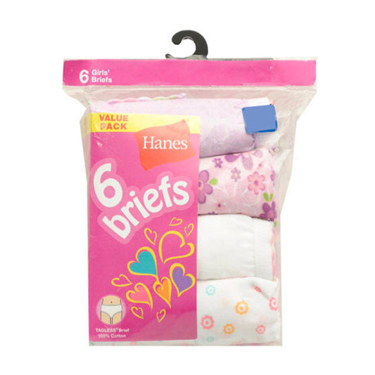 Hanes Girls Assorted Briefs, Size 10, 6 pk