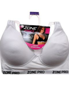 Zone Pro Sports Bra - White, XL