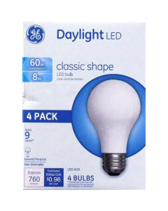 GE Lighting Light Blub LED Daylight, 4 ct