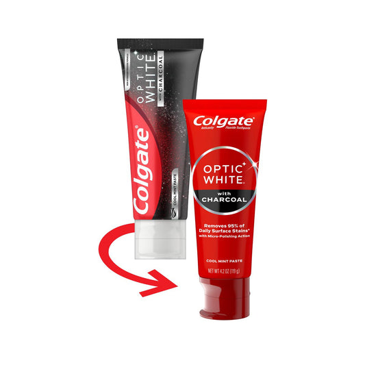 Colgate Optic White with Charcoal Whitening Toothpaste with Cool Mint Flavor