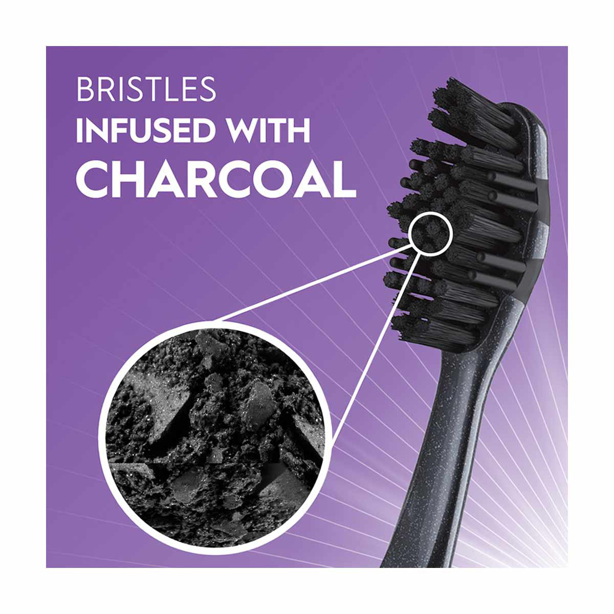 Oral-B Advanced Whitening Charcoal Toothbrushes, Medium, 2 ct
