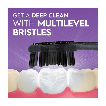 Oral-B Advanced Whitening Charcoal Toothbrushes, Medium, 2 ct