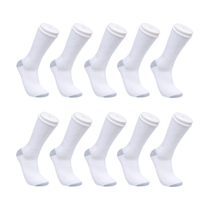 Zone Pro Men's Half Cushion Crew Socks, White, Shoe Size 6 - 12, 10 pk