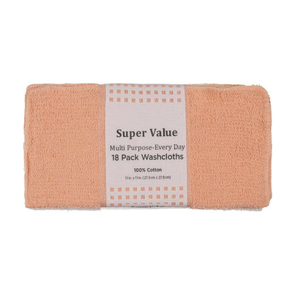 Super Value Multi Purpose-Every Day Washcloths, 18 ct- Assorted