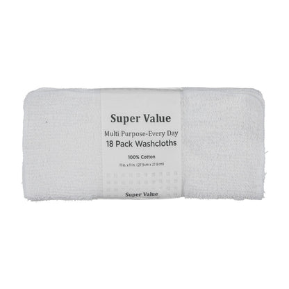 Super Value Multi Purpose-Every Day Washcloths, 18 ct- Assorted