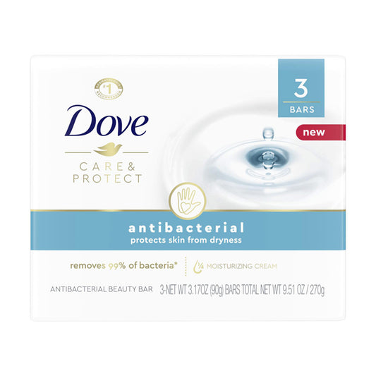 Dove Care & Protect Antibacterial Beauty Bar, 3.75 oz - 3 ct