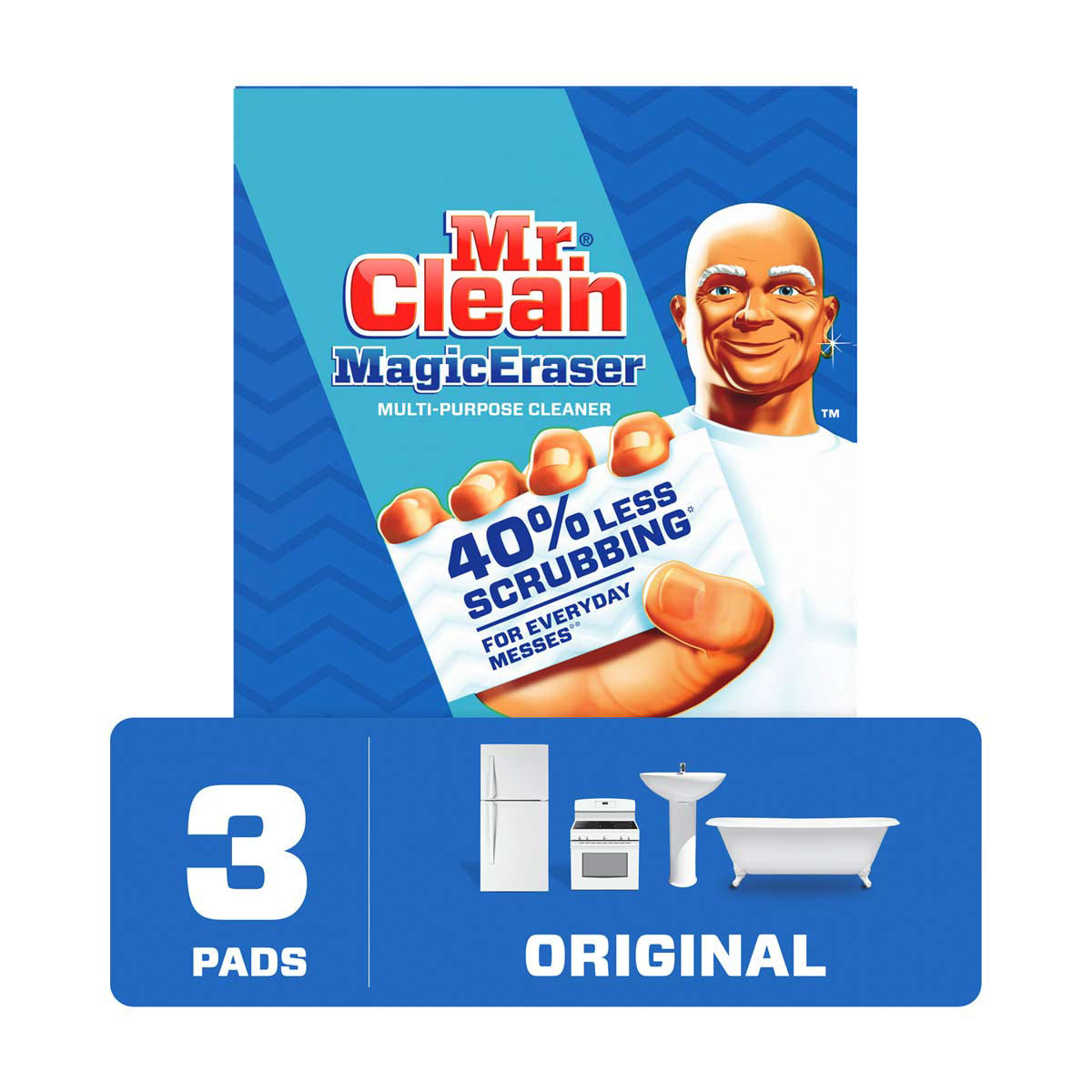 Mr. Clean Magic Eraser Original Multi-Purpose Cleaner Pads, 3 ct