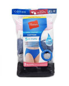 Hanes Women's Hi-Cuts Underwear, Size 7 - 5 Pack