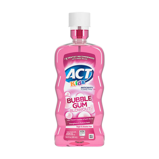 ACT Kids Anticavity Fluoride Mouthwash, Bubble Gum, 16.9 fl. oz.