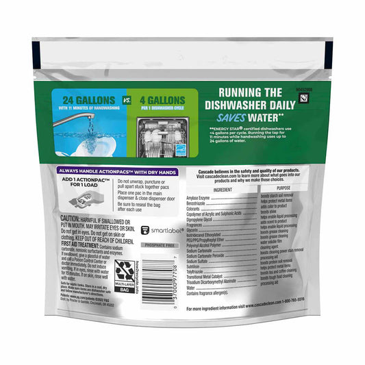 Cascade Platinum ActionPacs Dishwasher Detergent, Fresh Scent, 15 ct