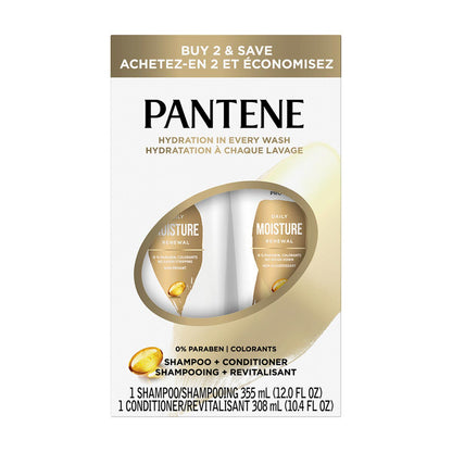 Pantene Daily Moisture Renewal 72 HR Lush Moisture Shampoo & Conditioner DUAL PACK SH 12oz/CN 10.4 FL OZ DP