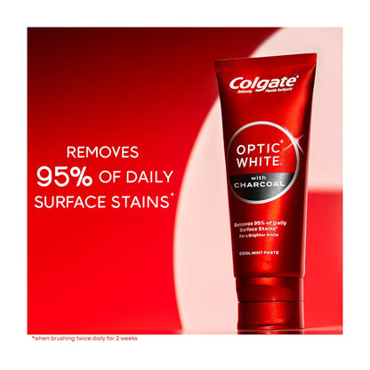 Colgate Optic White with Charcoal Whitening Toothpaste with Cool Mint Flavor