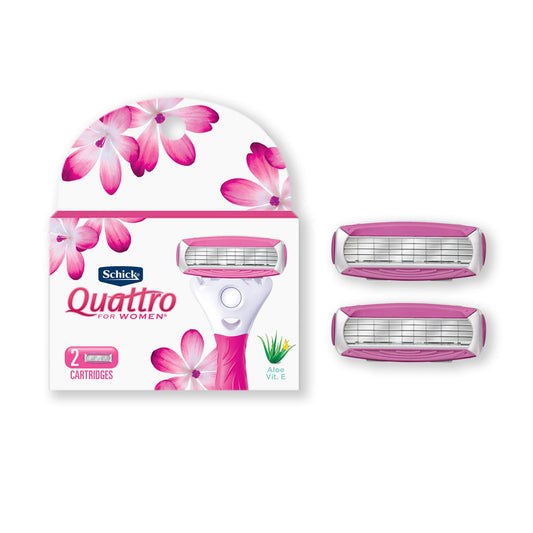 Schick Quattro for Women Razor, Aloe & Vitamin E, 1 Handle + 2 Refills
