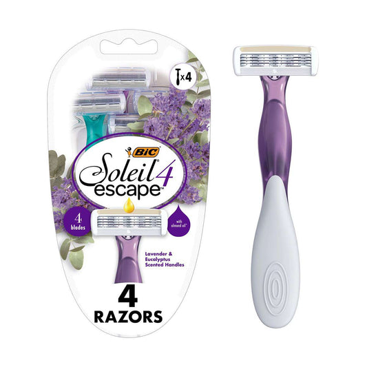 BIC Soleil Escape Women's Disposable Razors With 4 Blades - Lavender & Eucalyptus, 4 ct