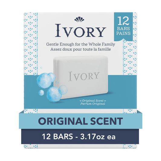 Ivory Gentle Bar Soap Original Scent 3.17 oz., 12 Count