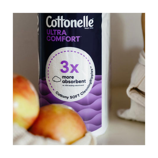 Cottonelle Ultra Comfort Toilet Paper, Strong Toilet Tissue, 9 Mega Rolls (9 Mega Rolls = 36 Regular Rolls), 244 Sheets Per Roll