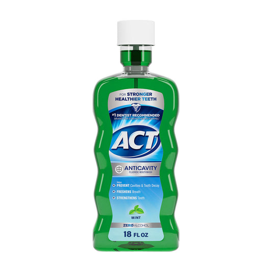 ACT Anticavity Fluoride Mouthwash, Mint - 18 fl oz