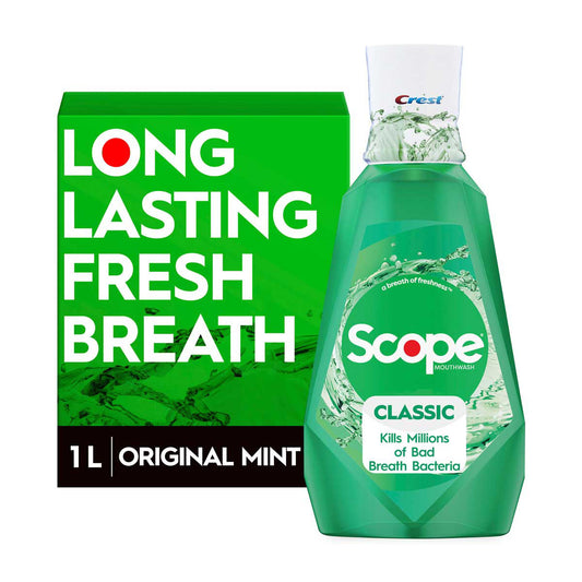 Crest Scope Classic Mouthwash, Original Mint, 1L