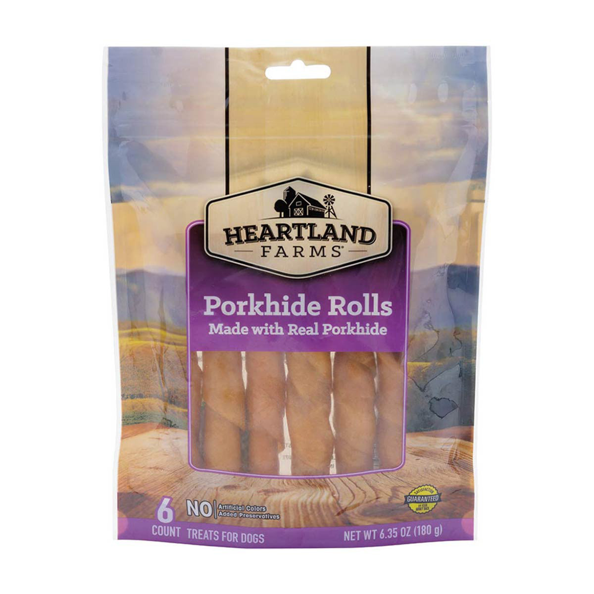 Heartland Farms Porkhide Rolls Dog Treats, 6 ct