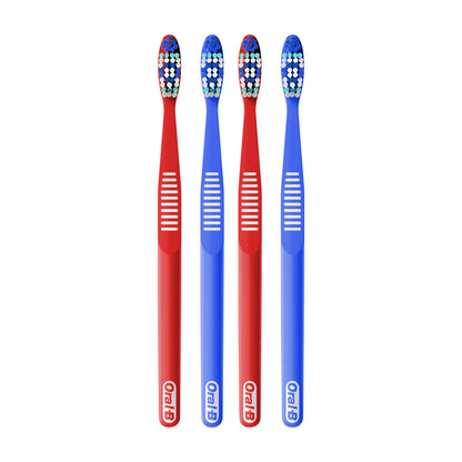 Oral-B Essential Clean Toothbrushes, Removes Plaque, Soft, 4 ct
