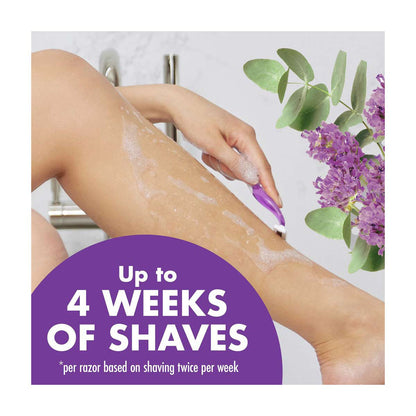 BIC Soleil Escape Women's Disposable Razors With 4 Blades - Lavender & Eucalyptus, 4 ct