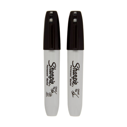 Sharpie Broad Chisel Point Black Permanent Markers, 2 Count