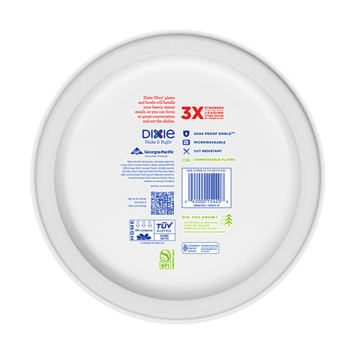 Dixie Ultra 10 Inch Flex-Proof Paper Plates, 44 ct