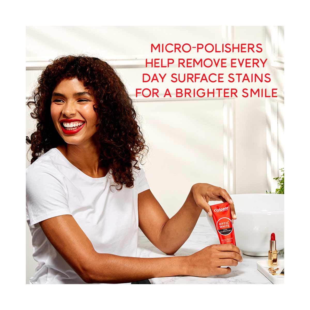Colgate Optic White with Charcoal Whitening Toothpaste with Cool Mint Flavor