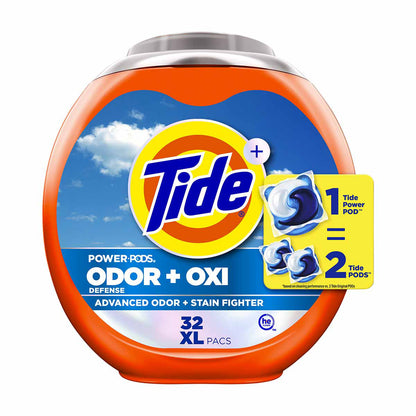 Tide Odor Defense + Oxi Laundry Detergent Pacs, Original Scent, 106 Count, Advanced Odor + Stain Fighter