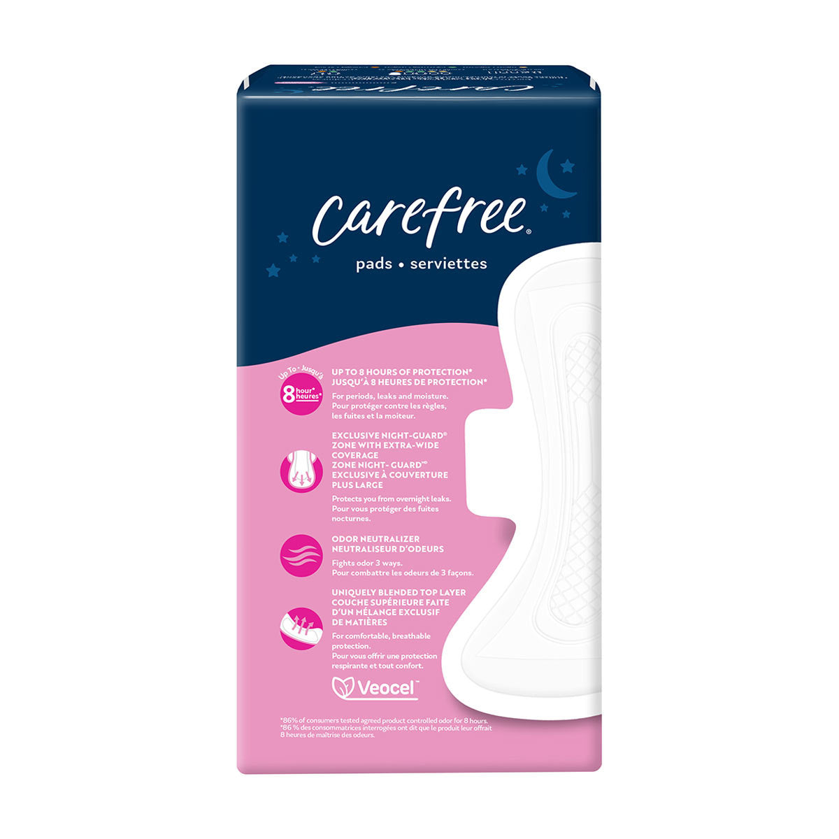 Carefree Ultra Thin Pads, Overnight Pads With Wings, 28 ct