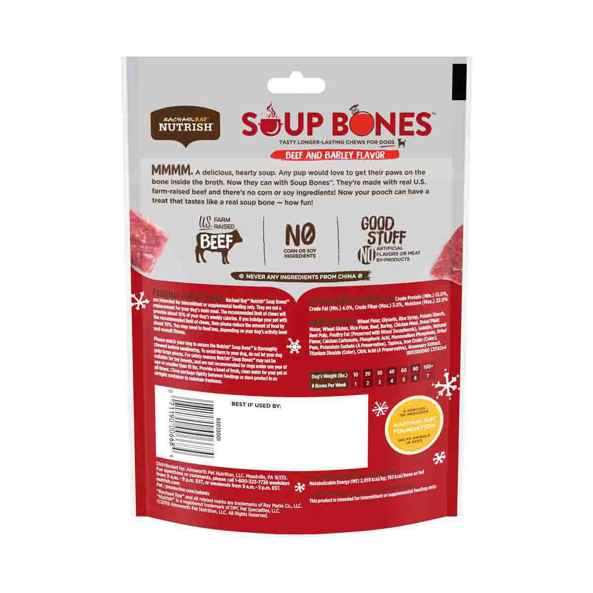 Rachael Ray Nutrish Soup Bones with Real Beef & Barley, 6.3 oz - 3 ct
