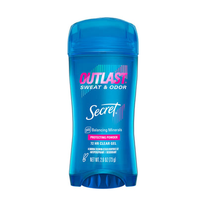 Secret Outlast Clear Gel Antiperspirant Deodorant for Women, Protecting Powder 3.4 oz