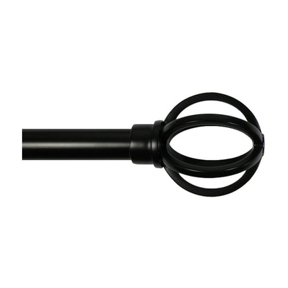 True Living Decorative Adjustable Curtain Rod, Black
