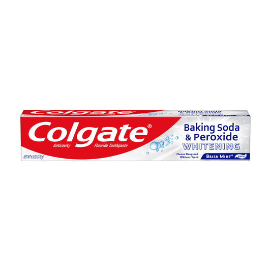 Colgate Baking Soda and Peroxide Whitening Toothpaste, Brisk Mint, 6 oz