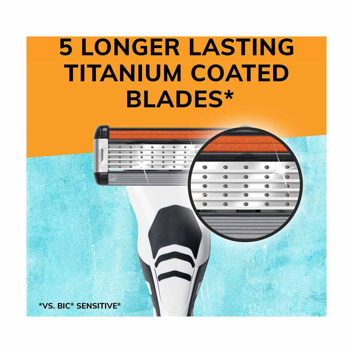 BIC Flex 5 Refillable Razors for Men, Long-Lasting 5 Blade Razors, 1 Handle and 3 Cartridges, 1 kit
